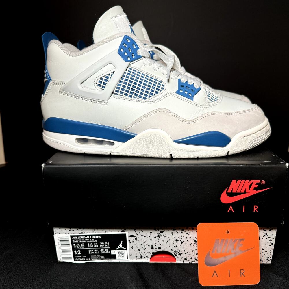 Size 10.5 - Nike Air Jordan 4 Retro Military Blue 2024 Men's Shoes